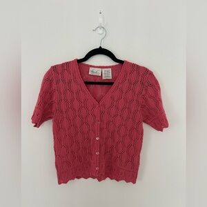 Vintage Kathie Lee Collection knit Pink Lace Top